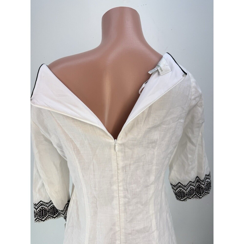 NEW SHELL LINEN DONNA MORGAN Women's Sheath Dress with Embroidery - Picture 11 of 16